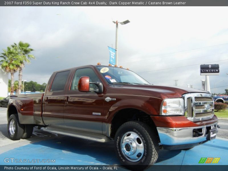 Dark Copper Metallic / Castano Brown Leather 2007 Ford F350 Super Duty King Ranch Crew Cab 4x4 Dually