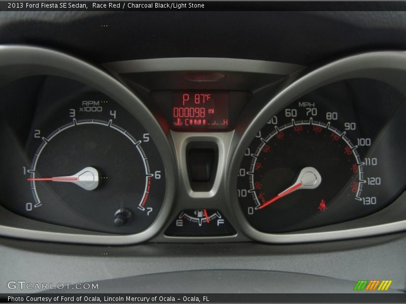 Race Red / Charcoal Black/Light Stone 2013 Ford Fiesta SE Sedan