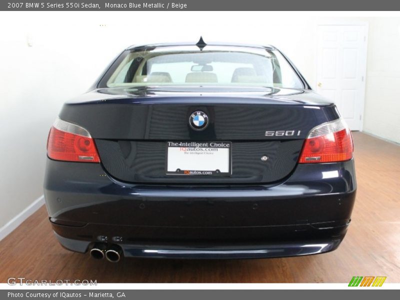 Monaco Blue Metallic / Beige 2007 BMW 5 Series 550i Sedan