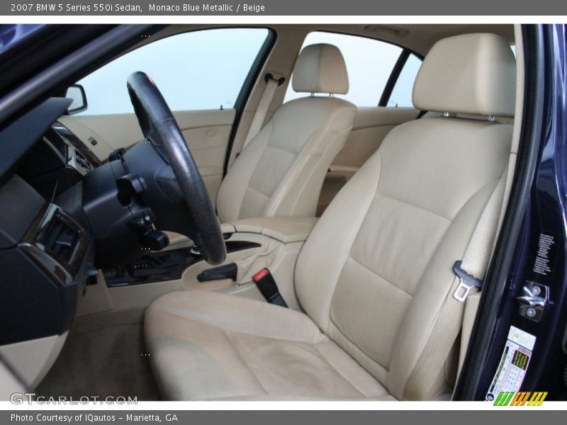 Front Seat of 2007 5 Series 550i Sedan