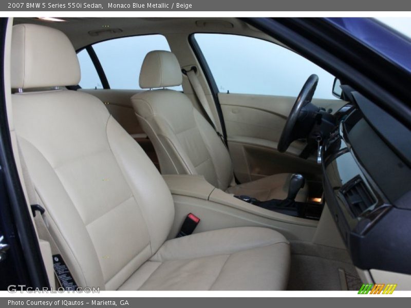 Monaco Blue Metallic / Beige 2007 BMW 5 Series 550i Sedan
