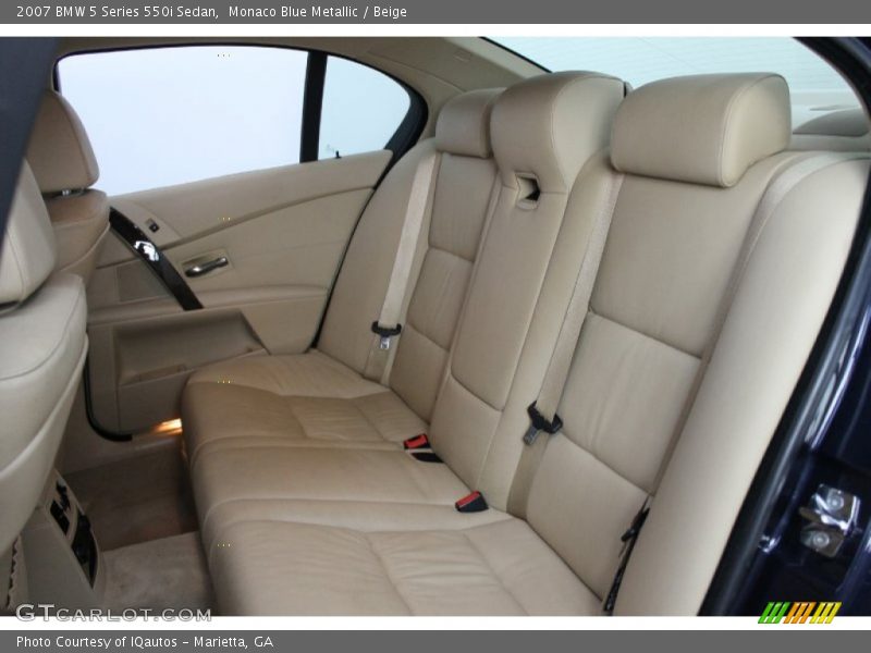 Rear Seat of 2007 5 Series 550i Sedan
