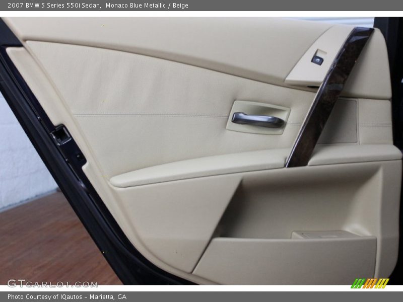 Monaco Blue Metallic / Beige 2007 BMW 5 Series 550i Sedan