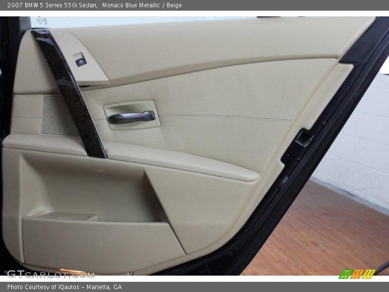Monaco Blue Metallic / Beige 2007 BMW 5 Series 550i Sedan