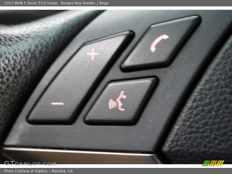 Monaco Blue Metallic / Beige 2007 BMW 5 Series 550i Sedan