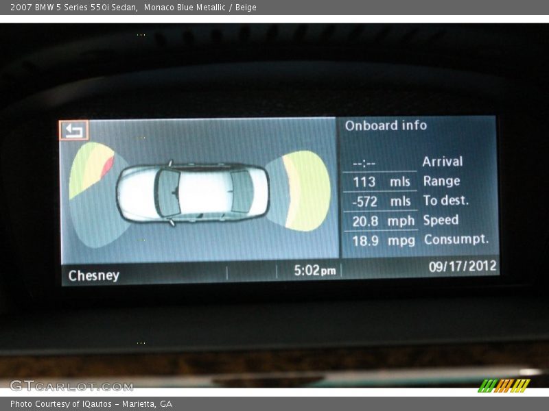 Monaco Blue Metallic / Beige 2007 BMW 5 Series 550i Sedan