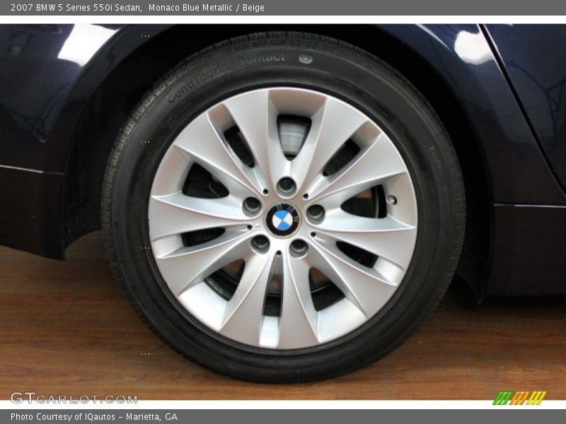 Monaco Blue Metallic / Beige 2007 BMW 5 Series 550i Sedan