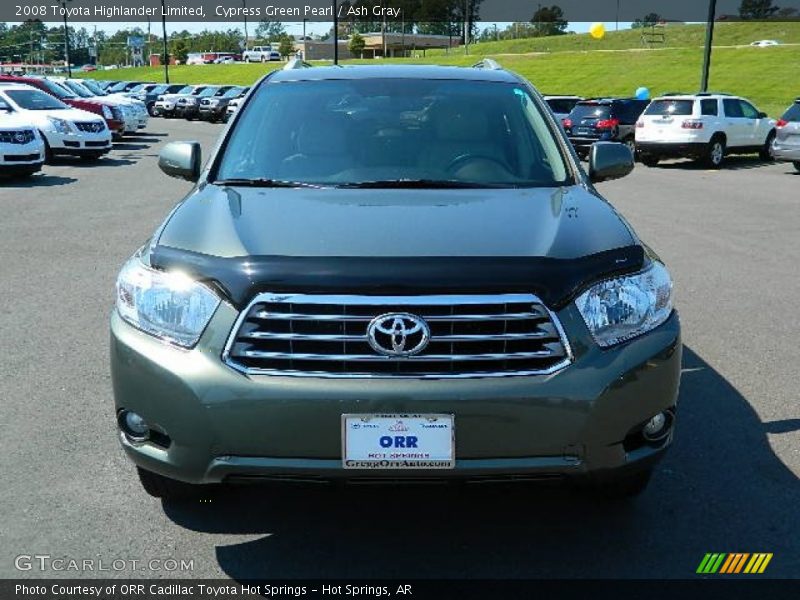 Cypress Green Pearl / Ash Gray 2008 Toyota Highlander Limited