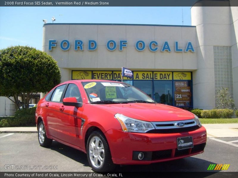 Vermillion Red / Medium Stone 2008 Ford Focus SES Sedan