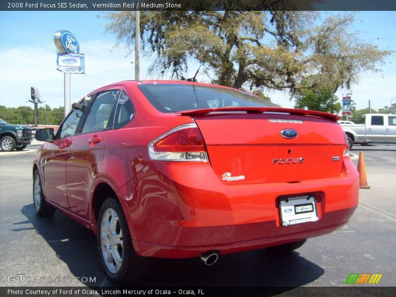 Vermillion Red / Medium Stone 2008 Ford Focus SES Sedan