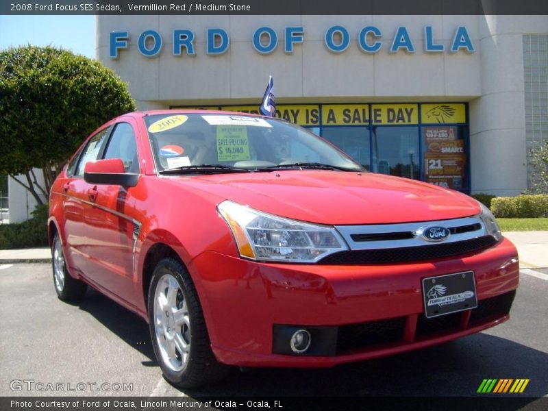 Vermillion Red / Medium Stone 2008 Ford Focus SES Sedan