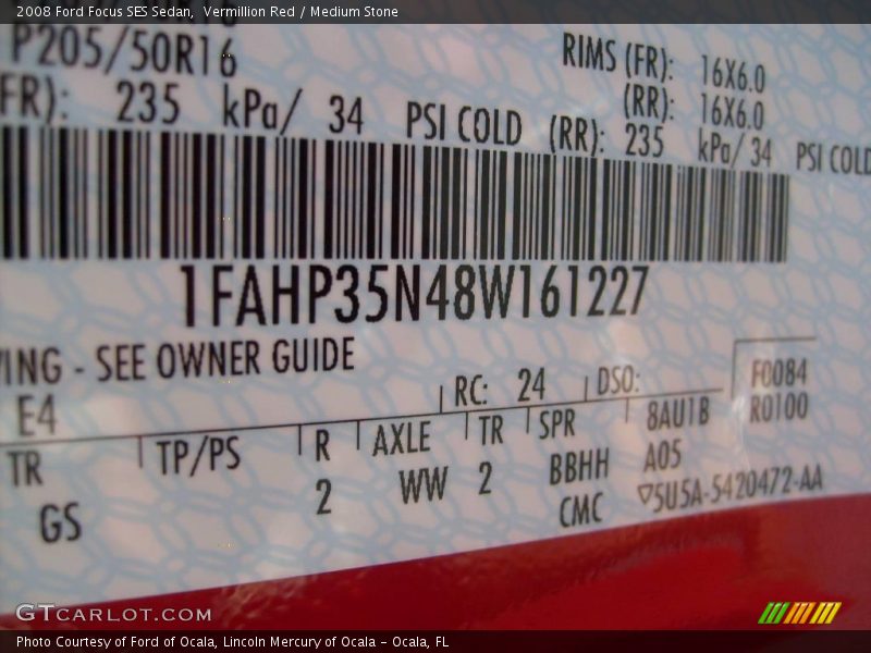 Vermillion Red / Medium Stone 2008 Ford Focus SES Sedan