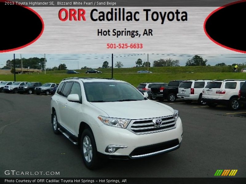 Blizzard White Pearl / Sand Beige 2013 Toyota Highlander SE