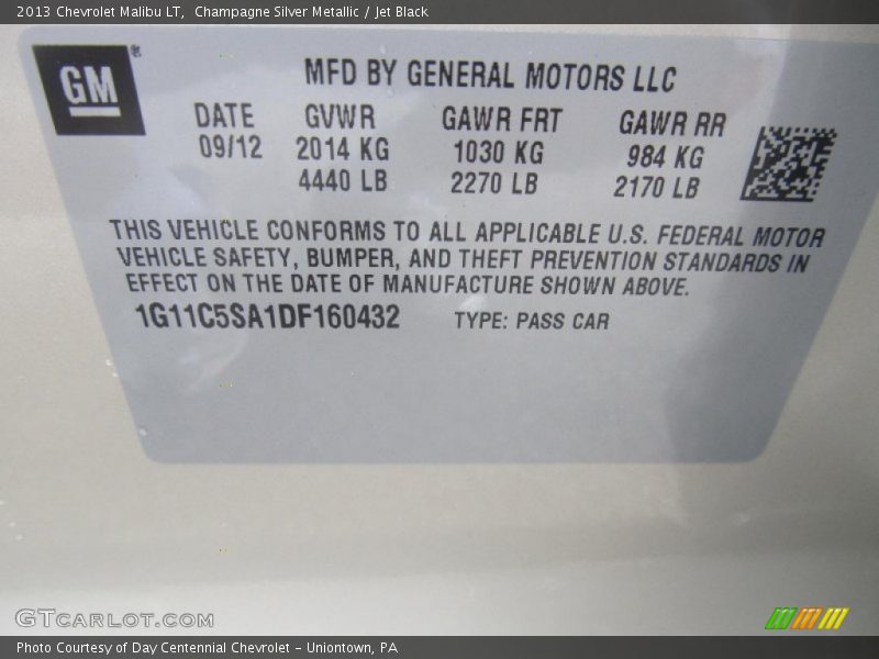 Champagne Silver Metallic / Jet Black 2013 Chevrolet Malibu LT