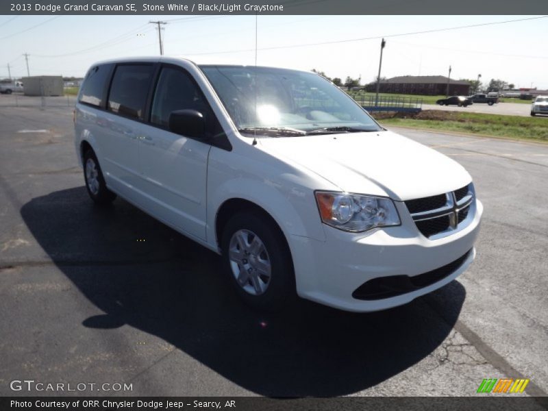 Stone White / Black/Light Graystone 2013 Dodge Grand Caravan SE