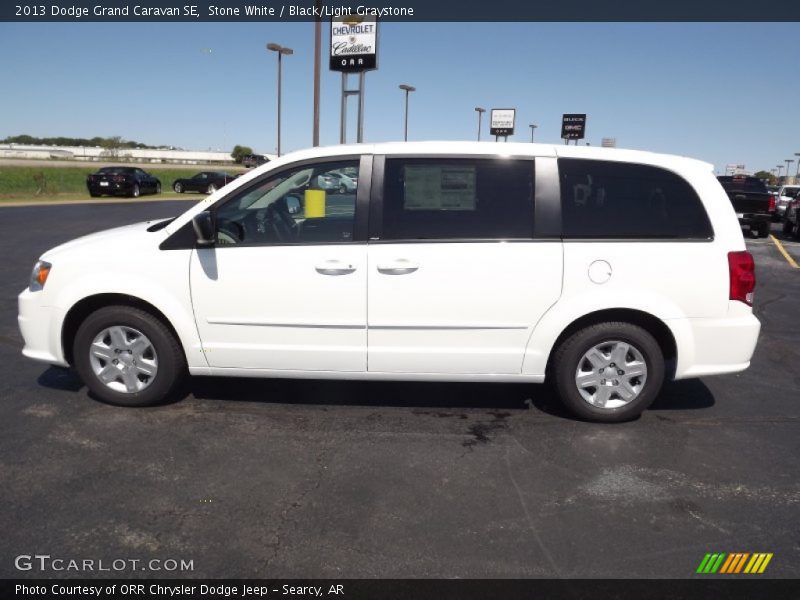 Stone White / Black/Light Graystone 2013 Dodge Grand Caravan SE