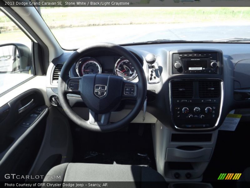 Stone White / Black/Light Graystone 2013 Dodge Grand Caravan SE