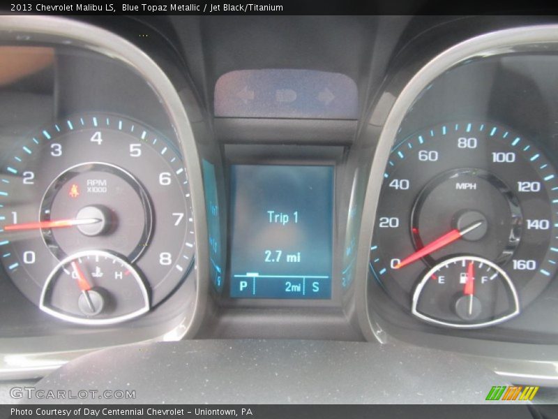 Blue Topaz Metallic / Jet Black/Titanium 2013 Chevrolet Malibu LS