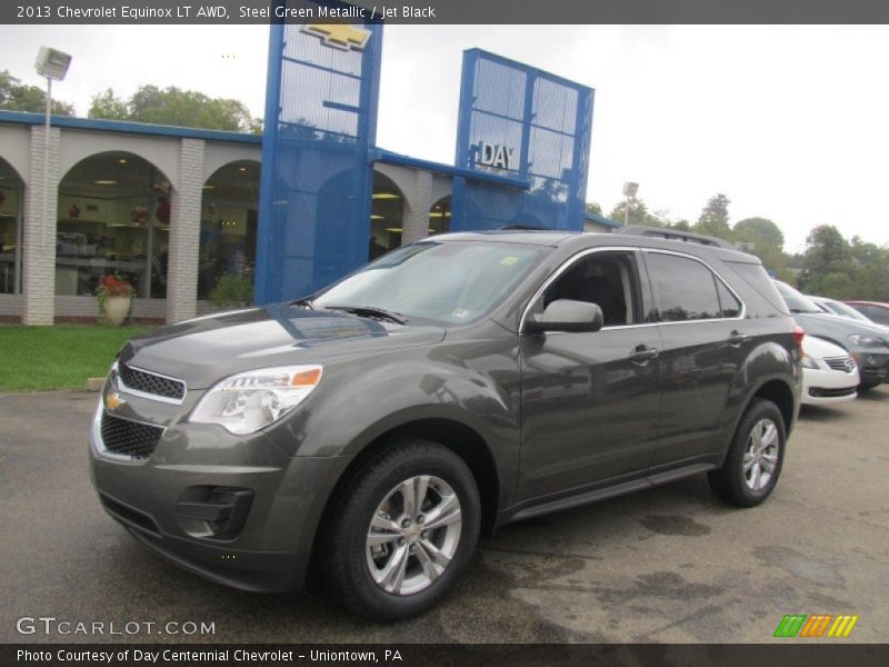 Steel Green Metallic / Jet Black 2013 Chevrolet Equinox LT AWD