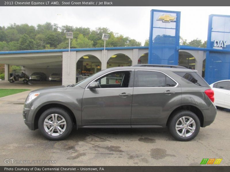Steel Green Metallic / Jet Black 2013 Chevrolet Equinox LT AWD