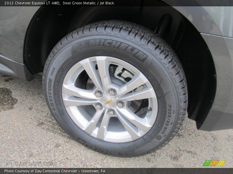 Steel Green Metallic / Jet Black 2013 Chevrolet Equinox LT AWD