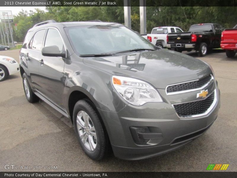 Steel Green Metallic / Jet Black 2013 Chevrolet Equinox LT AWD