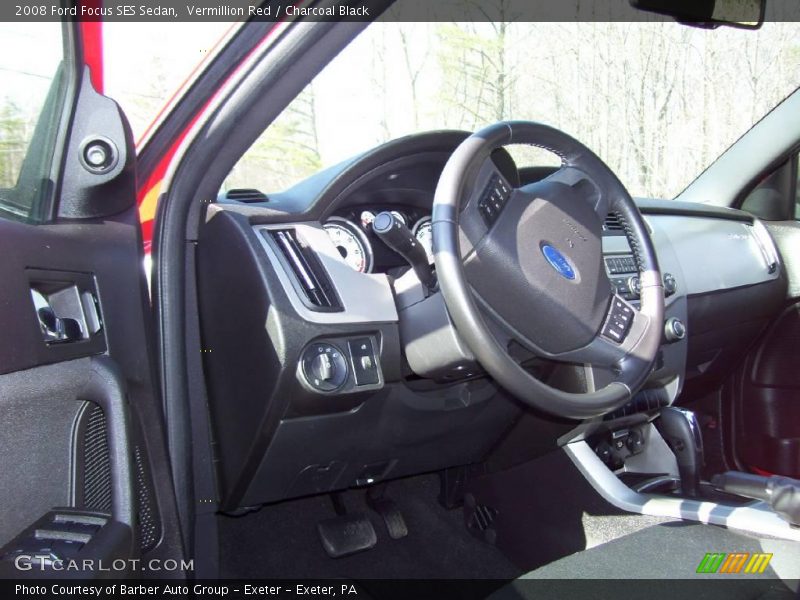 Vermillion Red / Charcoal Black 2008 Ford Focus SES Sedan