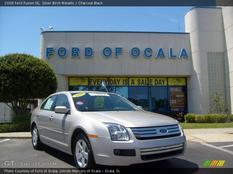 Silver Birch Metallic / Charcoal Black 2008 Ford Fusion SE