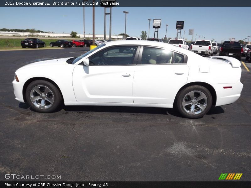 Bright White / Black/Light Frost Beige 2013 Dodge Charger SE