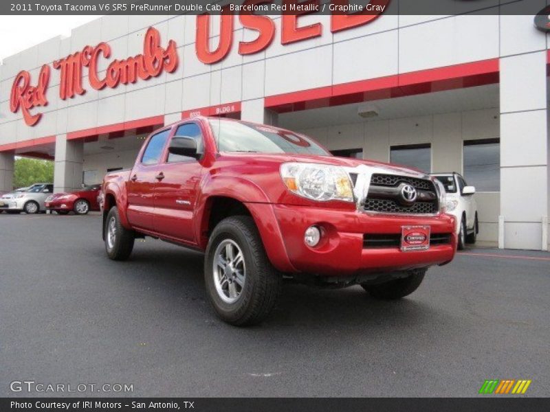 Barcelona Red Metallic / Graphite Gray 2011 Toyota Tacoma V6 SR5 PreRunner Double Cab