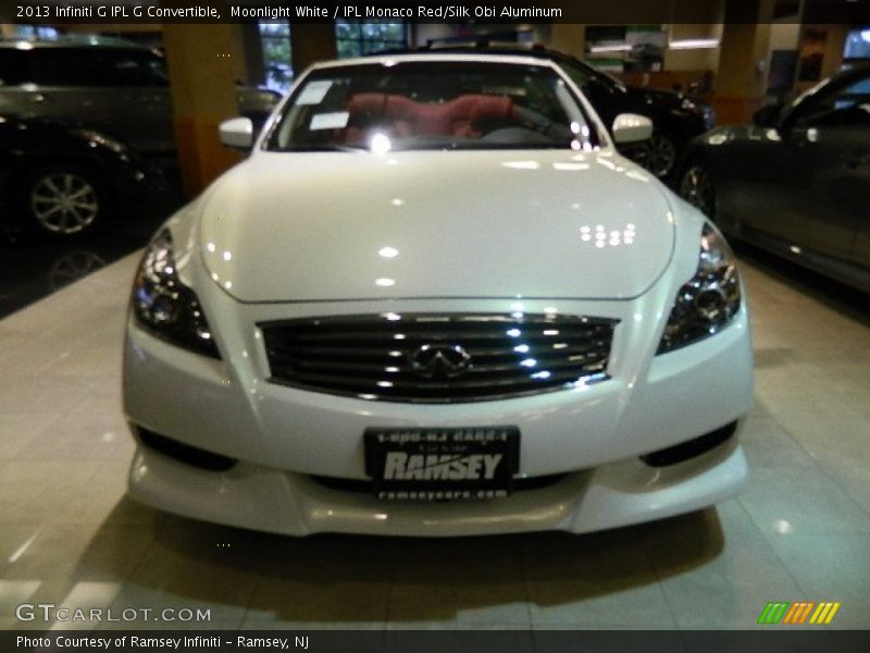 Moonlight White / IPL Monaco Red/Silk Obi Aluminum 2013 Infiniti G IPL G Convertible