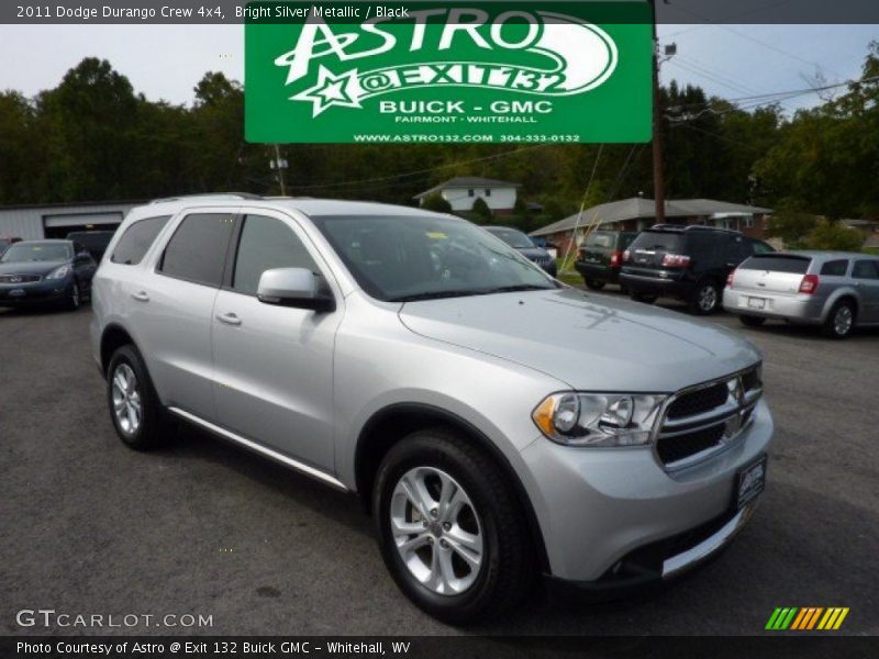 Bright Silver Metallic / Black 2011 Dodge Durango Crew 4x4