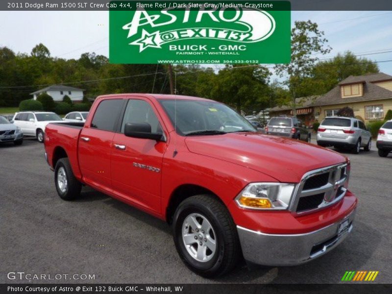 Flame Red / Dark Slate Gray/Medium Graystone 2011 Dodge Ram 1500 SLT Crew Cab 4x4