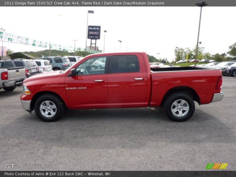 Flame Red / Dark Slate Gray/Medium Graystone 2011 Dodge Ram 1500 SLT Crew Cab 4x4
