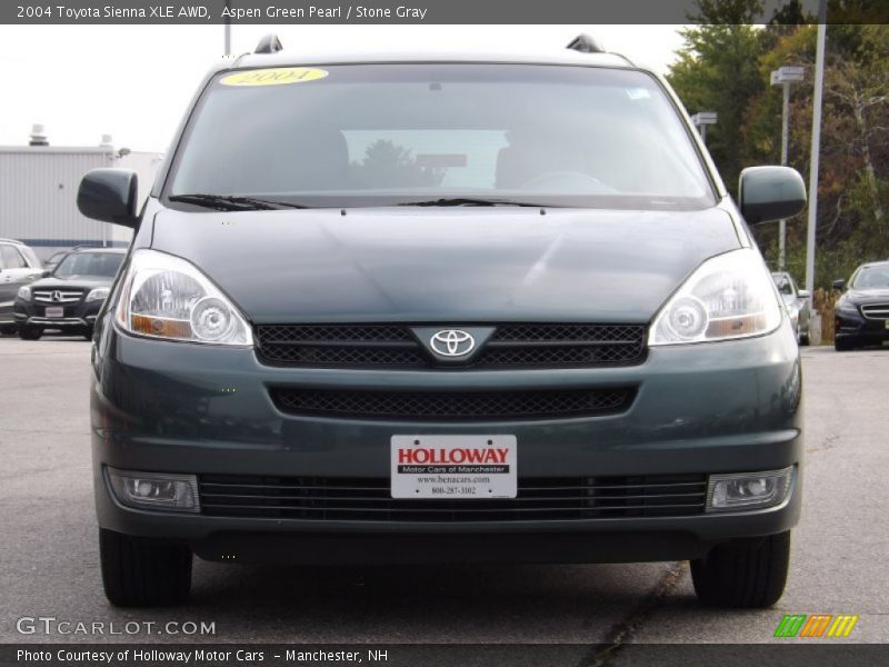 Aspen Green Pearl / Stone Gray 2004 Toyota Sienna XLE AWD