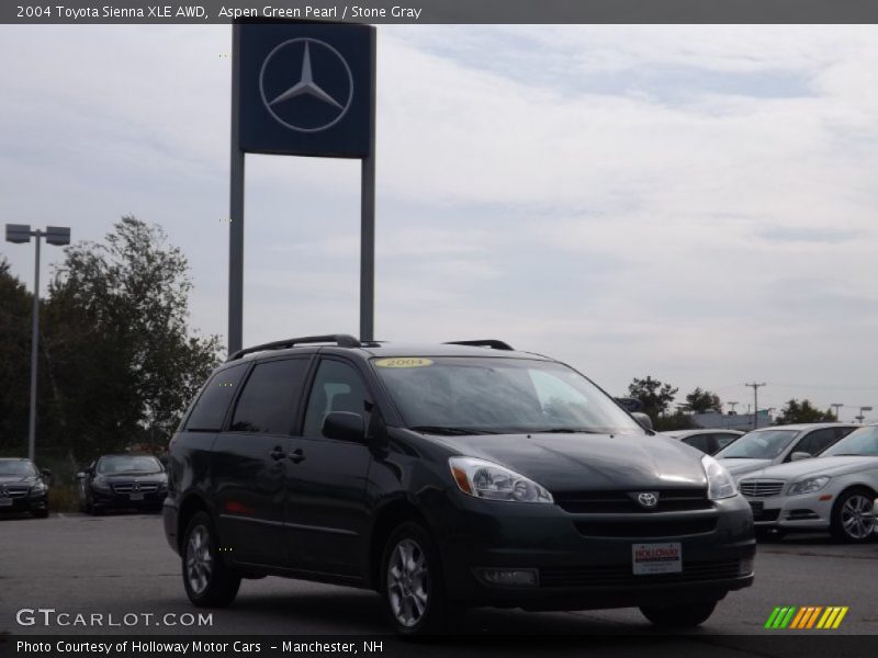 Aspen Green Pearl / Stone Gray 2004 Toyota Sienna XLE AWD