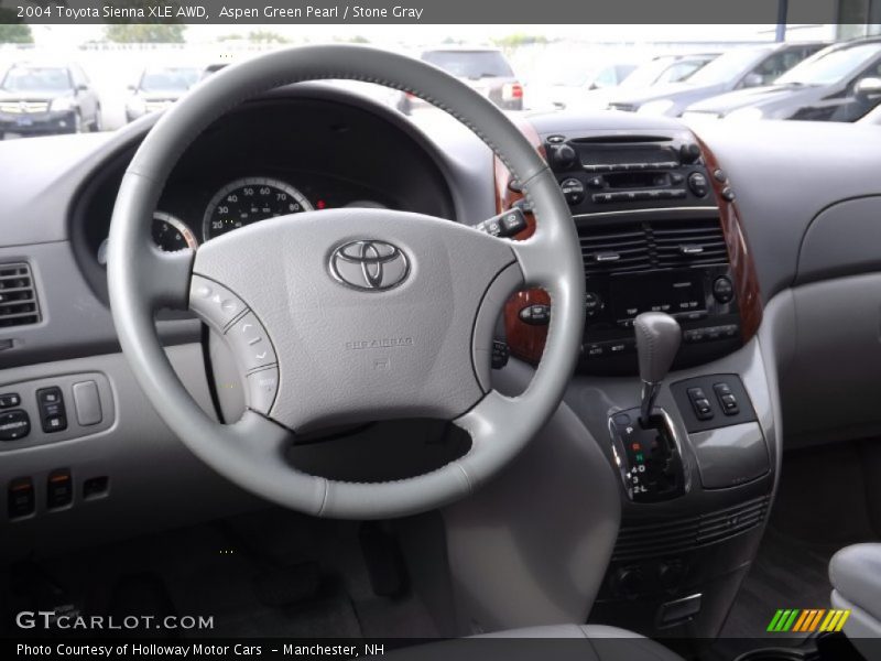 Aspen Green Pearl / Stone Gray 2004 Toyota Sienna XLE AWD
