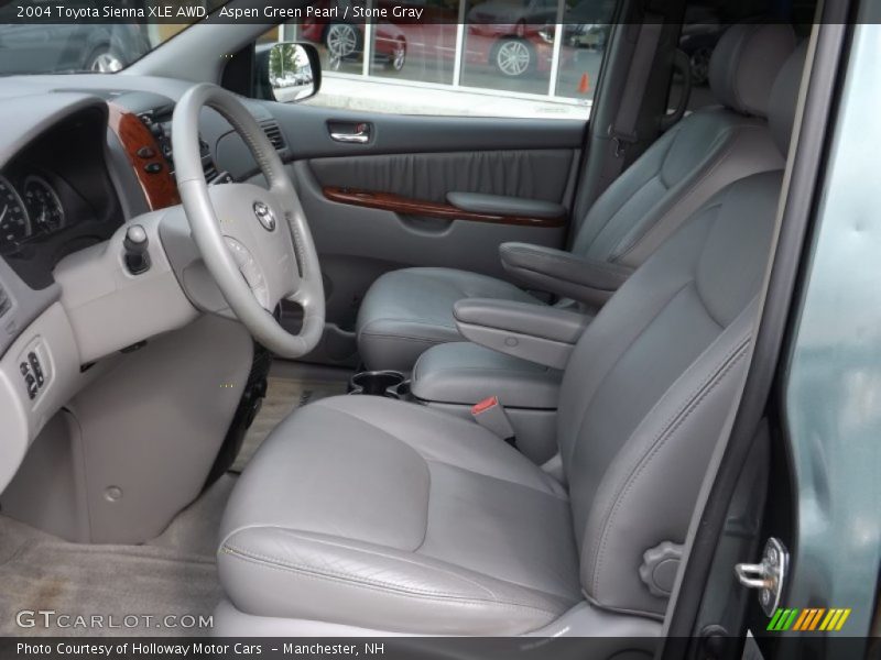 Aspen Green Pearl / Stone Gray 2004 Toyota Sienna XLE AWD