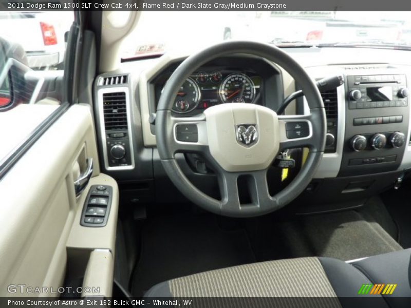 Flame Red / Dark Slate Gray/Medium Graystone 2011 Dodge Ram 1500 SLT Crew Cab 4x4