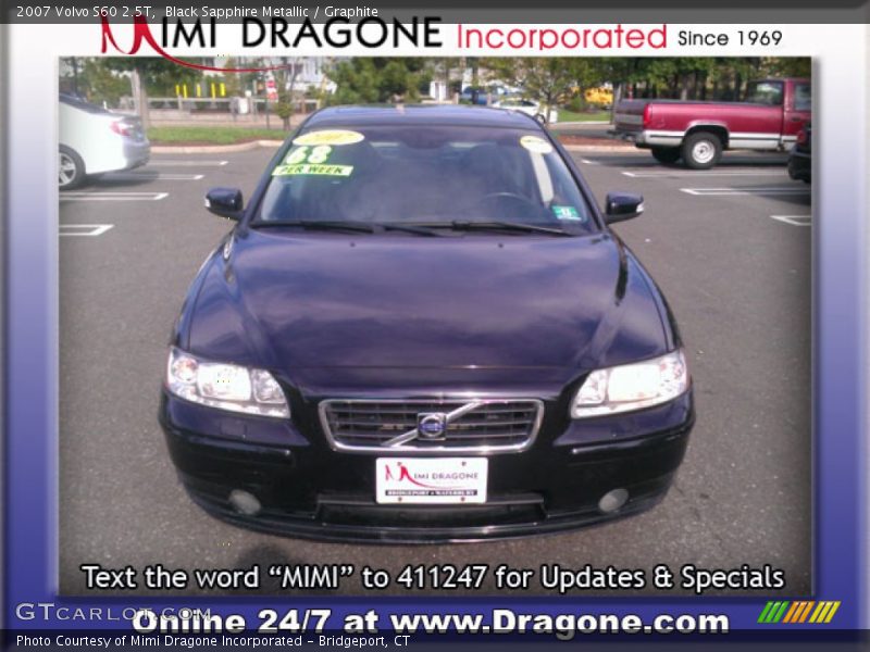 Black Sapphire Metallic / Graphite 2007 Volvo S60 2.5T