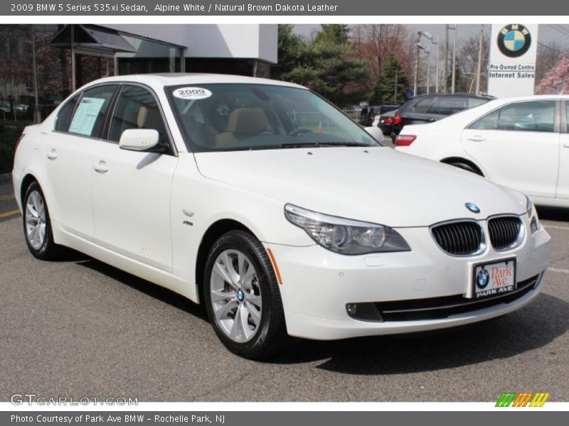 Alpine White / Natural Brown Dakota Leather 2009 BMW 5 Series 535xi Sedan