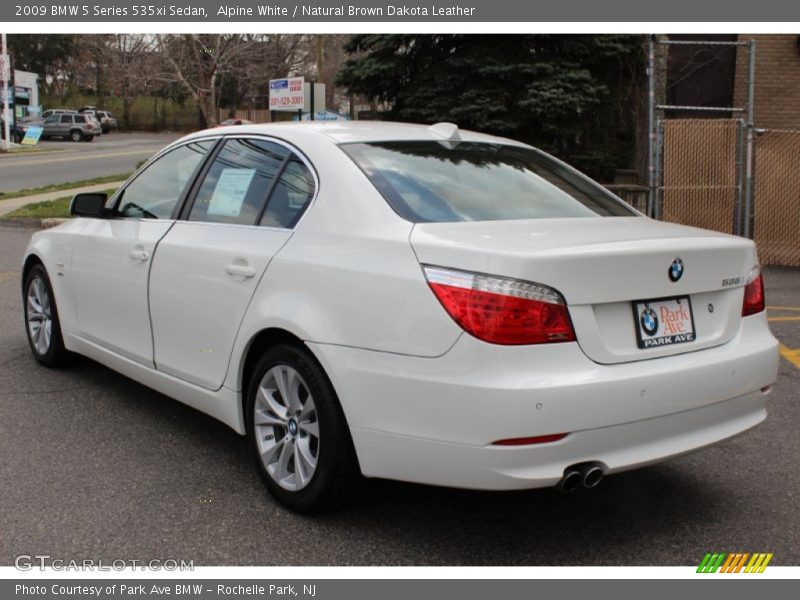 Alpine White / Natural Brown Dakota Leather 2009 BMW 5 Series 535xi Sedan