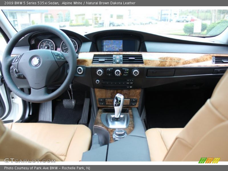 Alpine White / Natural Brown Dakota Leather 2009 BMW 5 Series 535xi Sedan