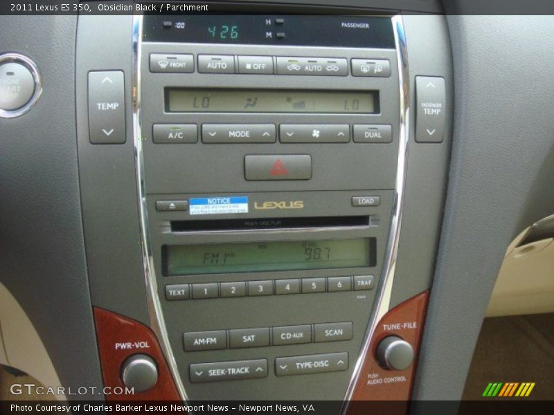 Obsidian Black / Parchment 2011 Lexus ES 350