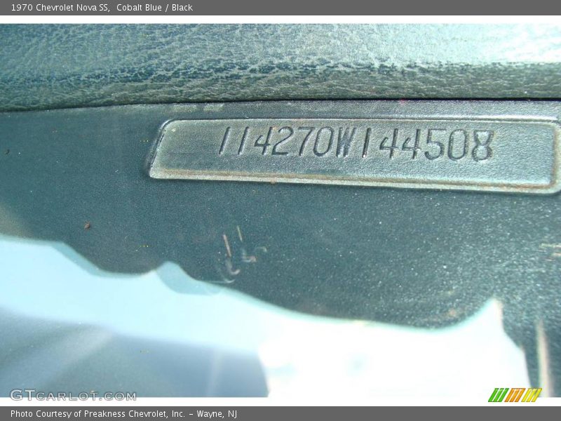Cobalt Blue / Black 1970 Chevrolet Nova SS