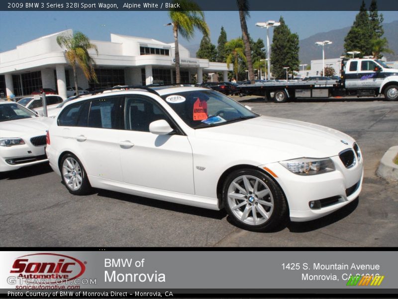 Alpine White / Black 2009 BMW 3 Series 328i Sport Wagon