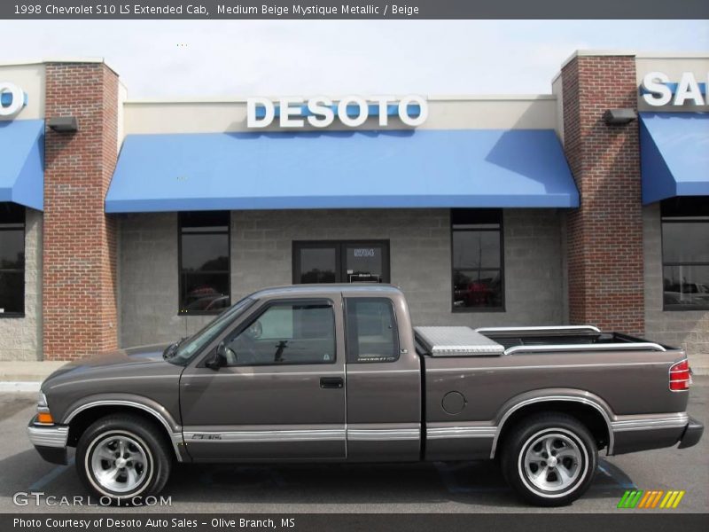 Medium Beige Mystique Metallic / Beige 1998 Chevrolet S10 LS Extended Cab