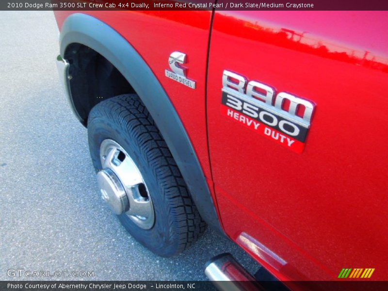 Inferno Red Crystal Pearl / Dark Slate/Medium Graystone 2010 Dodge Ram 3500 SLT Crew Cab 4x4 Dually