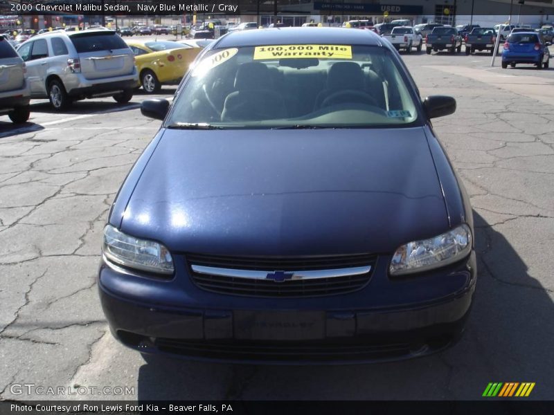 Navy Blue Metallic / Gray 2000 Chevrolet Malibu Sedan