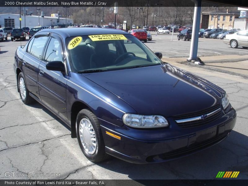 Navy Blue Metallic / Gray 2000 Chevrolet Malibu Sedan